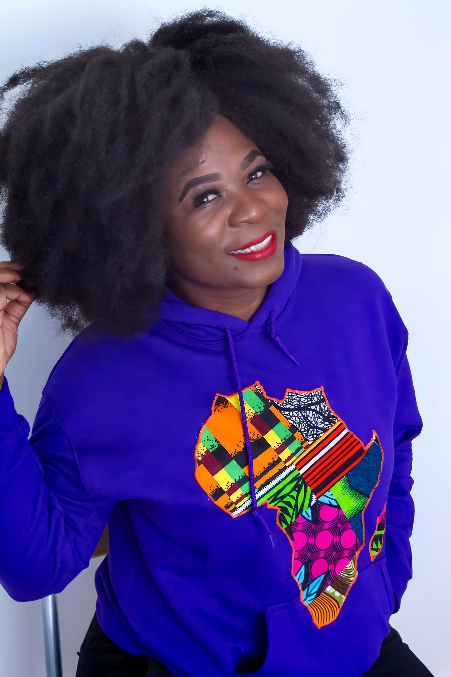 purple African map hoodie